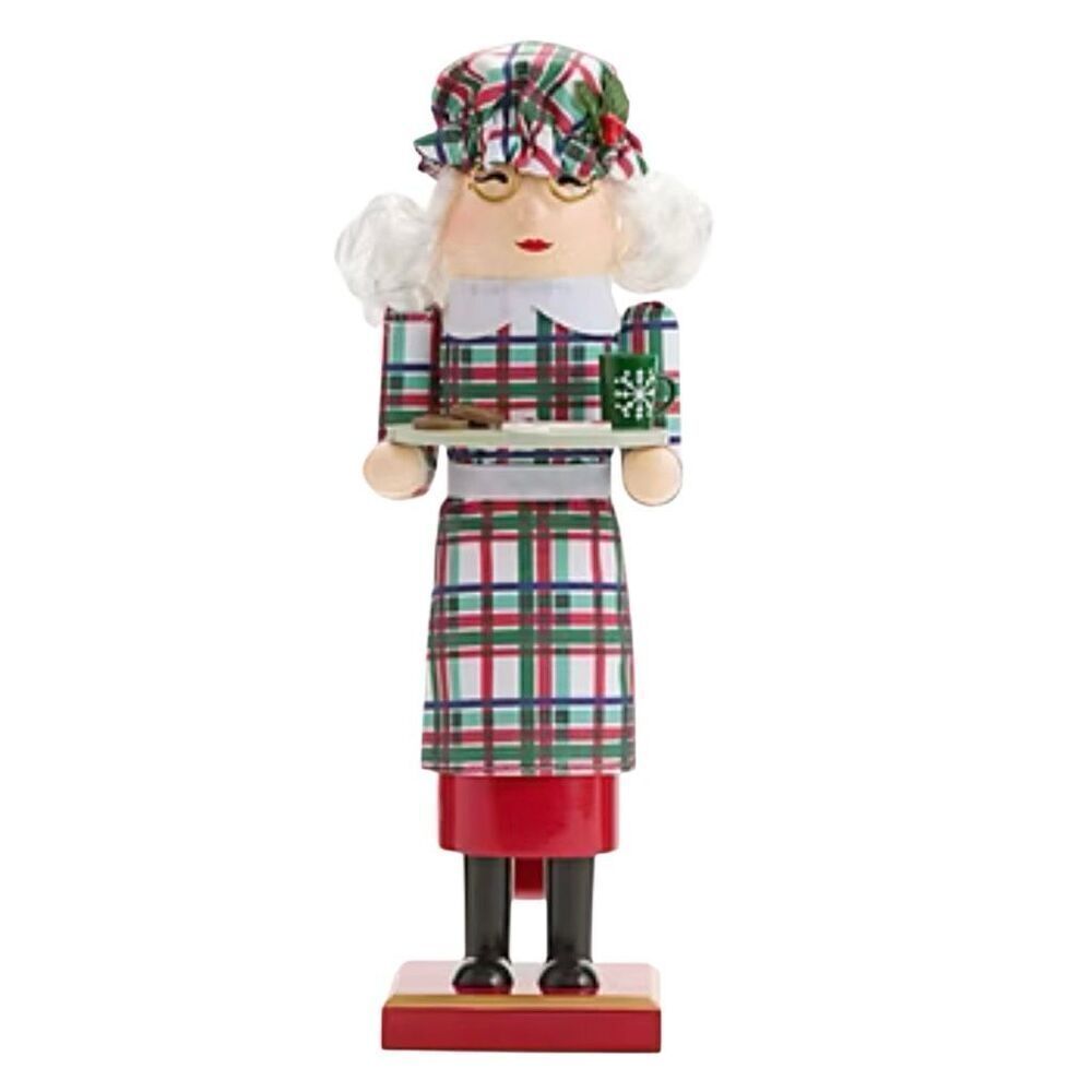 Mrs Clause Wood Nutcracker 14” North Pole Women Kids Christmas Decor New